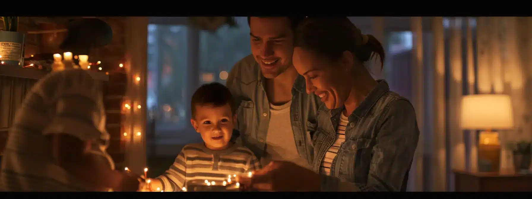 a family conducting routine maintenance on their home's electrical system.
