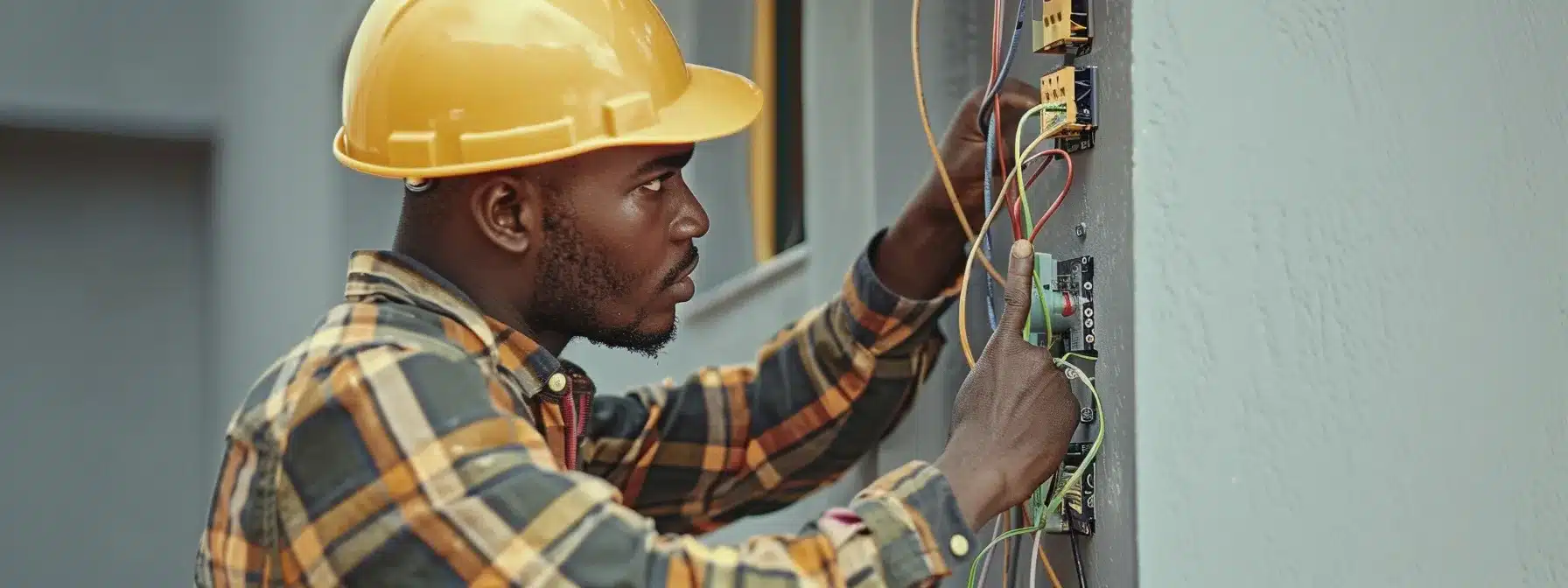 a professional electrician working on customized emergency wiring upgrades in a residential home.