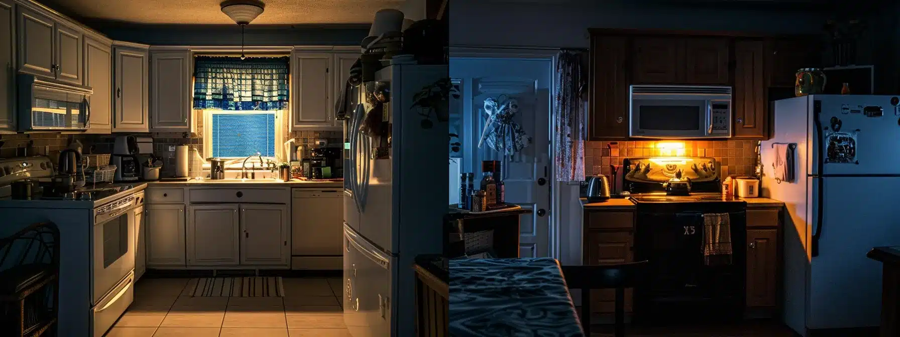multiple appliances running simultaneously in a home, causing flickering lights and trips to the breaker box.