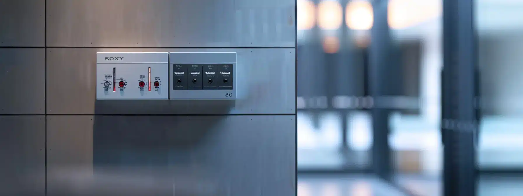 a modern, sleek home electrical panel showcases vibrant, newly installed circuit breakers with visible surge protection features, set against a polished, contemporary backdrop that emphasizes safety and technological advancement in electrical systems.