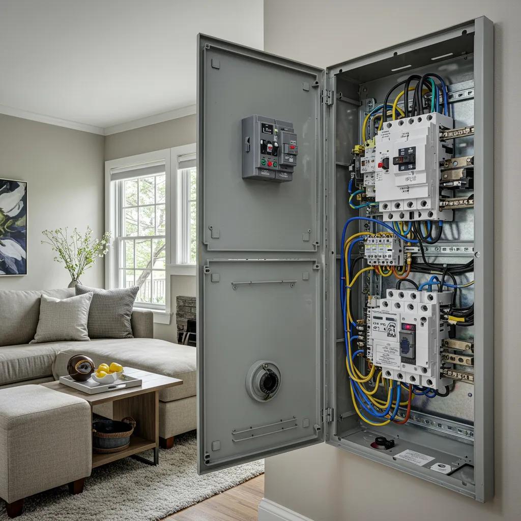 modern-electrical-panel-with-organized-circuits-and-safety-devices-in-a-residential-setting-c4d7dbe5-902c-4b50-9b0d-141cf824cd87.webp Modern electrical panel with organized circuits and safety devices in a residential setting