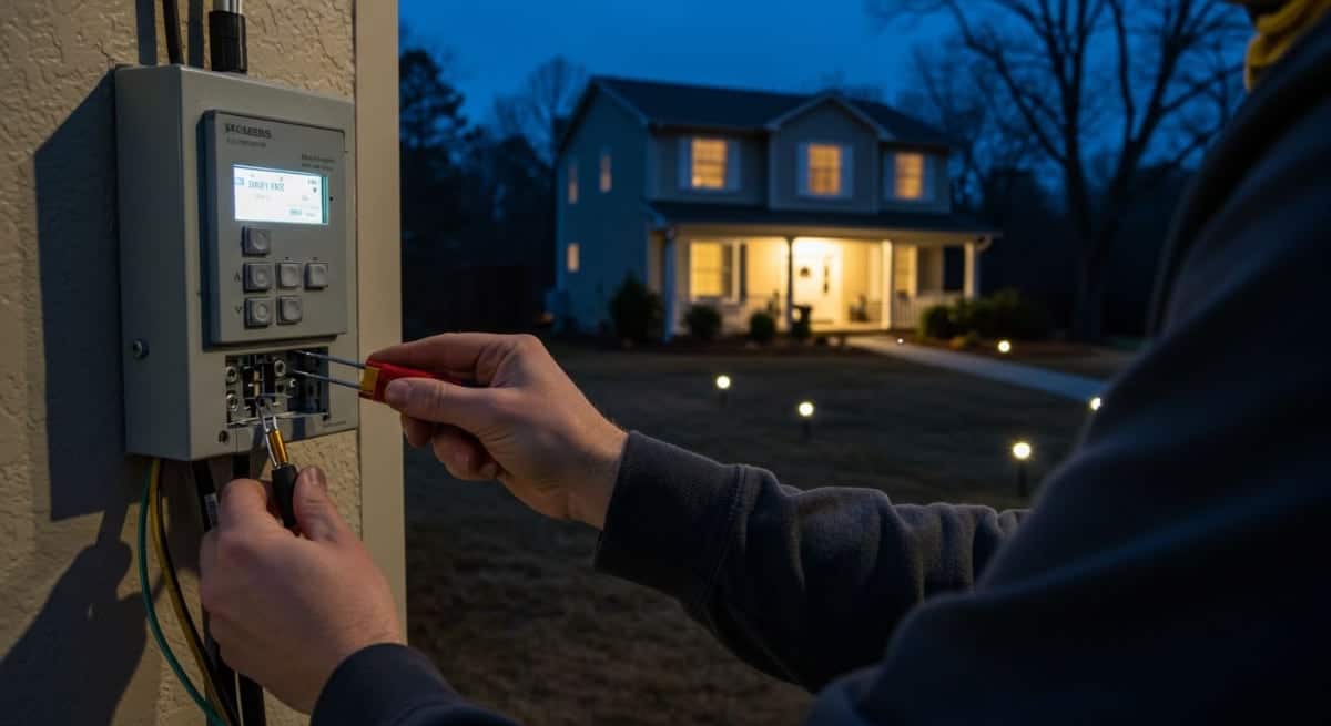 Smart Landscape Lighting Controls and Automation Options smart landscape lighting control system with smartphone app interface for Lexington home automation