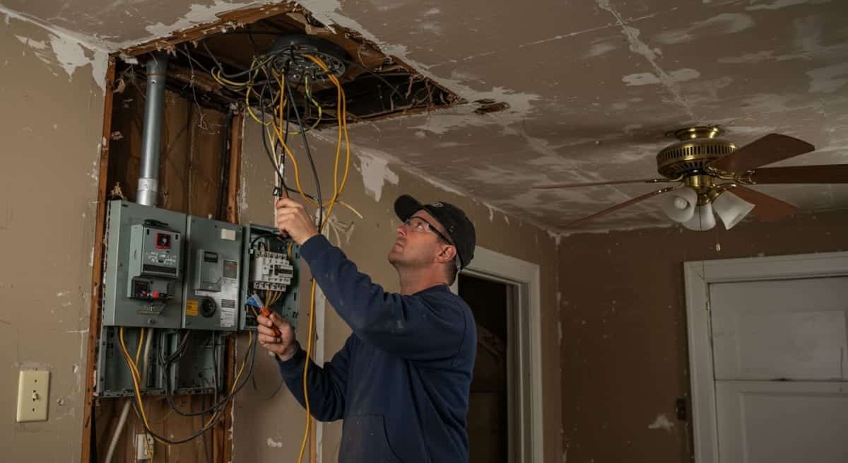 ceiling fan installation challenges in older Lexington Kentucky home with original electrical wiring