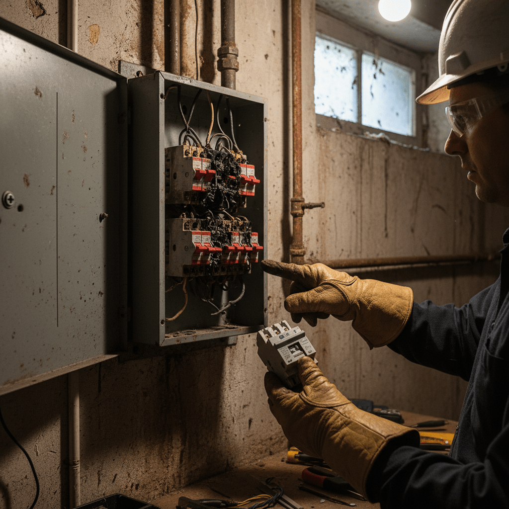 breaker switch replacement - Federal Pacific Electric panel with recalled circuit breakers requiring replacement
