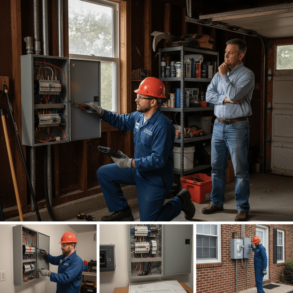 What Doctor Electric Brings to Commercial Projects in Lexington commercial electrician lexington ky - Doctor Electric licensed technician providing upfront pricing consultation to Lexington business owner