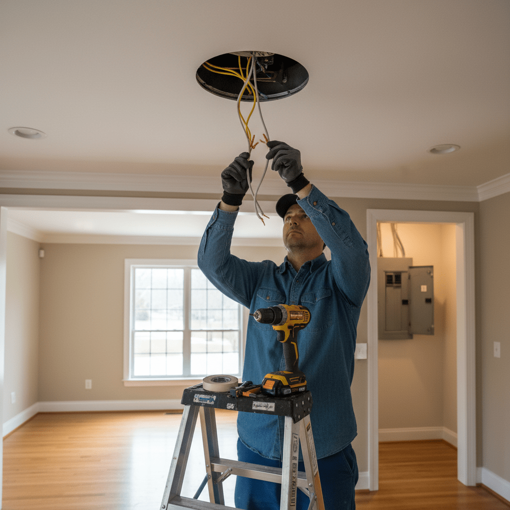 Get Upfront Can Lights Installation Pricing from Doctor Electric can lights installation - Doctor Electric service van in Lexington Kentucky neighborhood