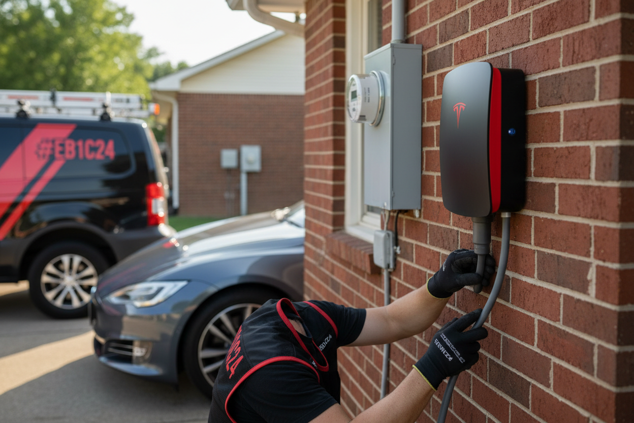 Kentucky EV Charger Load Testing How much does it cost to install a level 2 ev charger in kentucky professional electrician performing load calculations