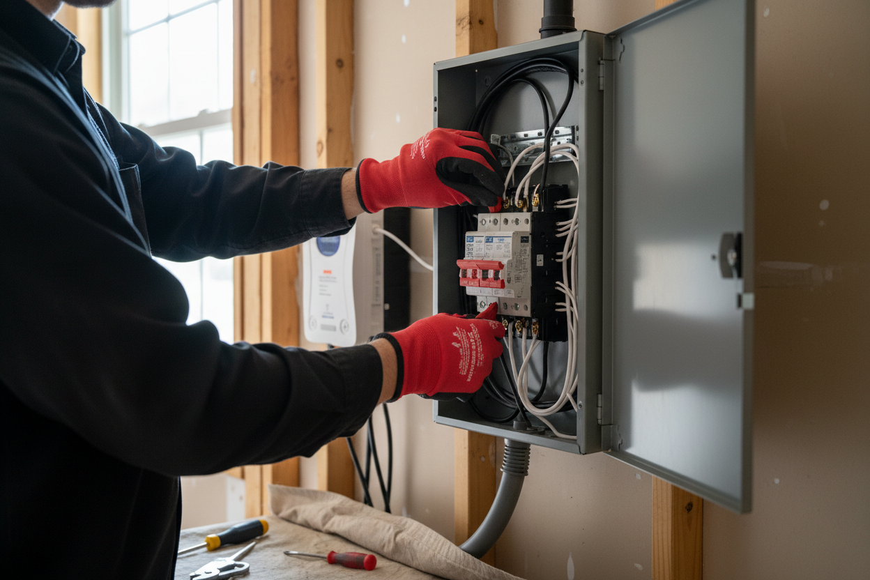 Level 2 ev charger installation on Kentucky home garage wall demonstrating charging benefits