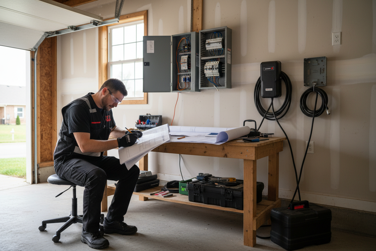 EV Charger Installation Lexington KY Trusted electrical contractor Lexington KY for panel upgrades and EV chargers installing Level 2 charging station with