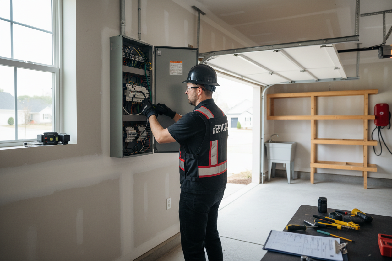 Electrical contractor planning panel upgrade EV charger Trusted electrical contractor Lexington KY for panel upgrades and EV chargers performing load calculations and planning